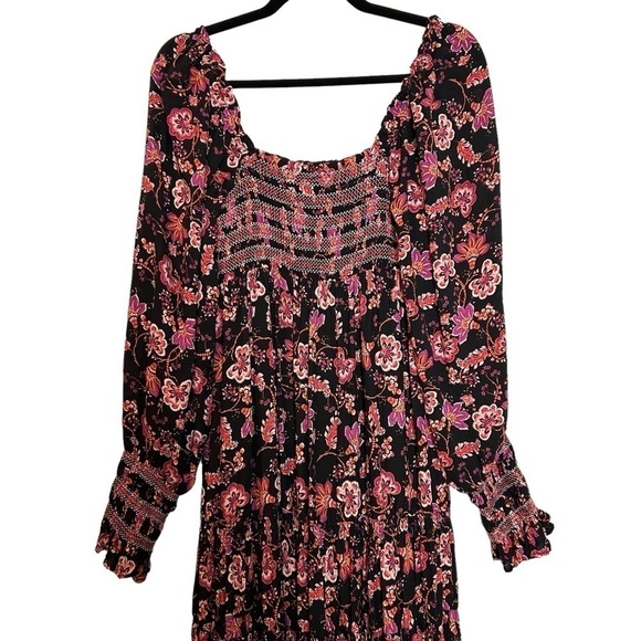 Free People Sweet Escape Floral Long Sleeve Boho Smocked Bodice Maxi Dre… - Picture 12 of 16